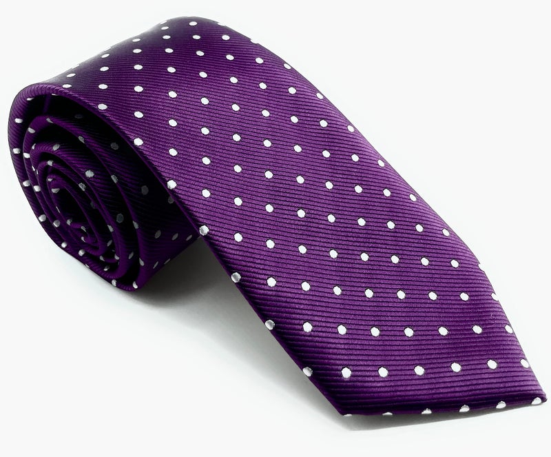 Scott Allan Collection Scott Allan Violet Polka Dot Tie For Men | Classic Woven Jacquard Purple Dotted Neck Tie | Corbatas para Hombres Elegantes Morado - Image 4